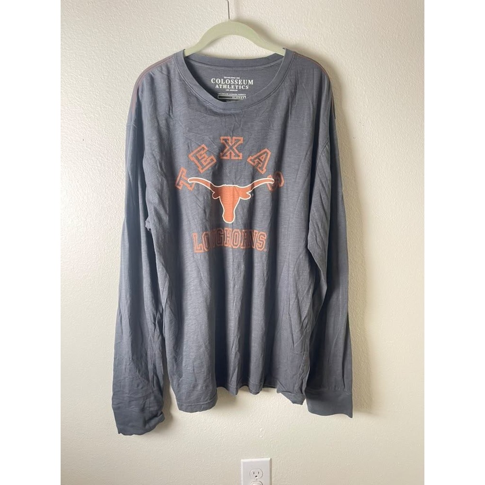 Colosseum Athletics Texas Longhorns Mens XL Gray Long Sleeve Graphic T-Shirt